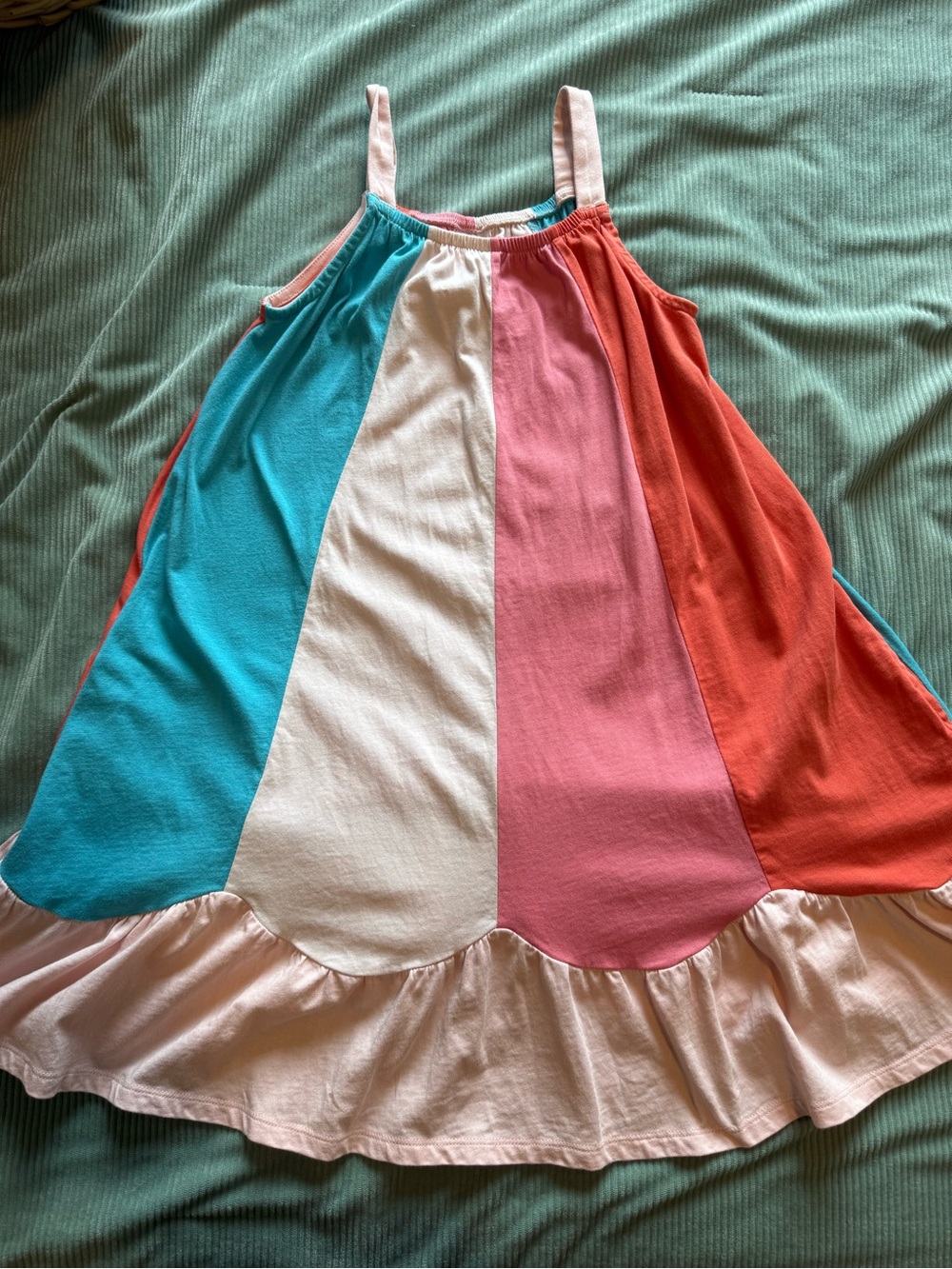 Hanna Andersson Girls Color Block Dress Pink & Red Size 8